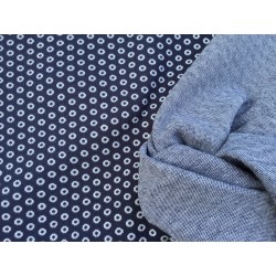 Jersey knitted blue with white dots