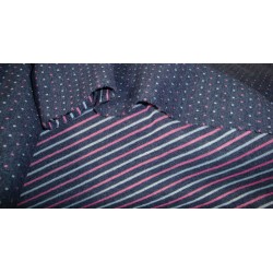 Sweat double layered blue navy with stripes and dotts pink and grey