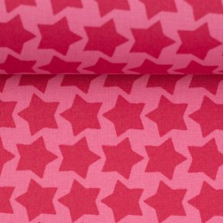 Coated coton "Staaars" pink