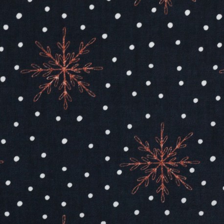 Weihnachten kupferne Schneeflocken auf schwarz