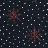 Weihnachten kupferne Schneeflocken auf schwarz