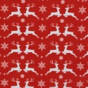 Noël Cerfs blancs sur rouge Noël Cerfs blancs sur rouge
