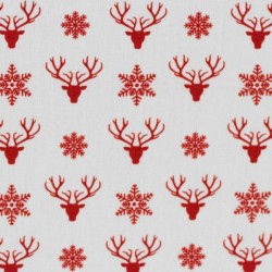 Christmas red deerheads on white