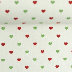 Christmas red and green hearts