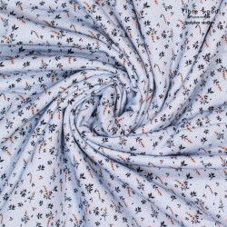 Viscose crepe Classic fowers blue Fibremood collection