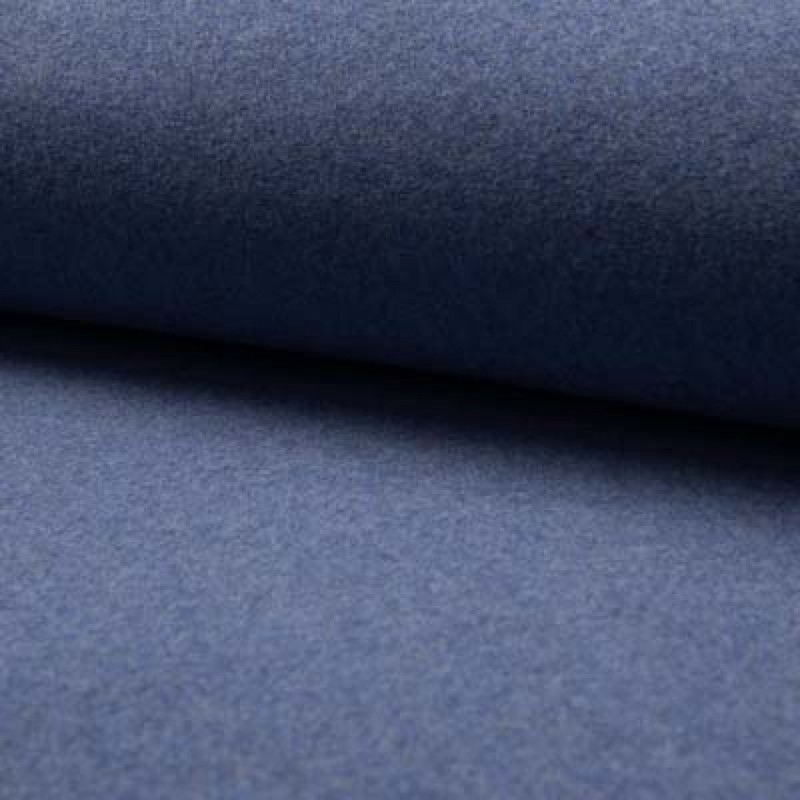 Polaire de coton bio bleu jeans chiné