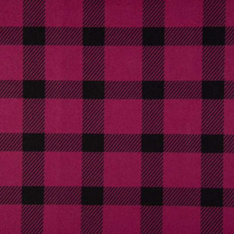 Fabric for coats Glasgow check fuchsia