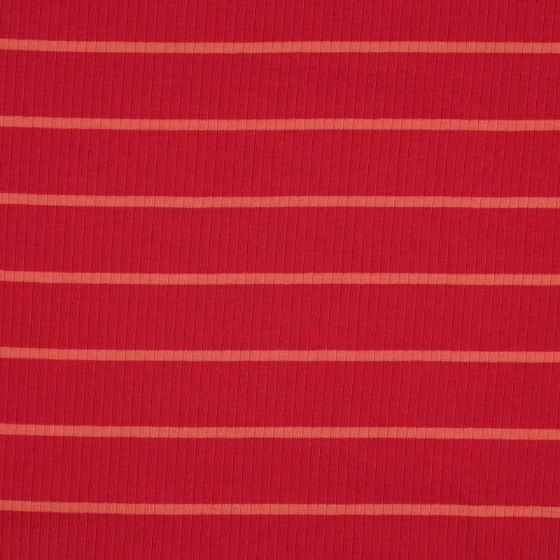 Ribjersey stripes red-orange