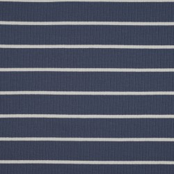 Ribjersey stripes blue-ecru