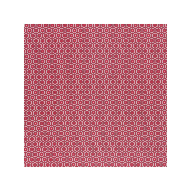 Coated coton Honeycomb red