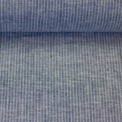 Baumwoll-Leinenmischgewebe jeansblau-weisse Streifen Paul