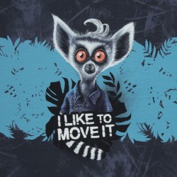 Lemur toujours by Thorsten Berger bleu tissu à panneau