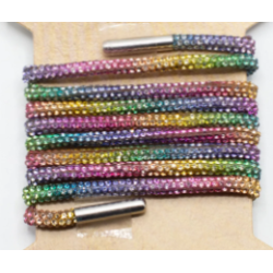 Drawstring 4mm rhinestones multicolor