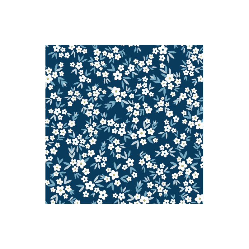 Viskose weisse Blumen auf blau