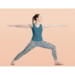 copy of Jersey Yoga / Fitness Blumen petrol-blau
