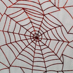 Spiderweb Tüll schwarz mit weissen & roten Spinnenweben