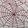 Spiderweb Tulle noir avec araigné en blanc et rouge