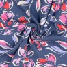 Alpenfleece Blumen auf blau