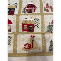 Adventskalender "Dorf" beige