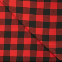 Flanel rot-schwarz grosse Quadrate