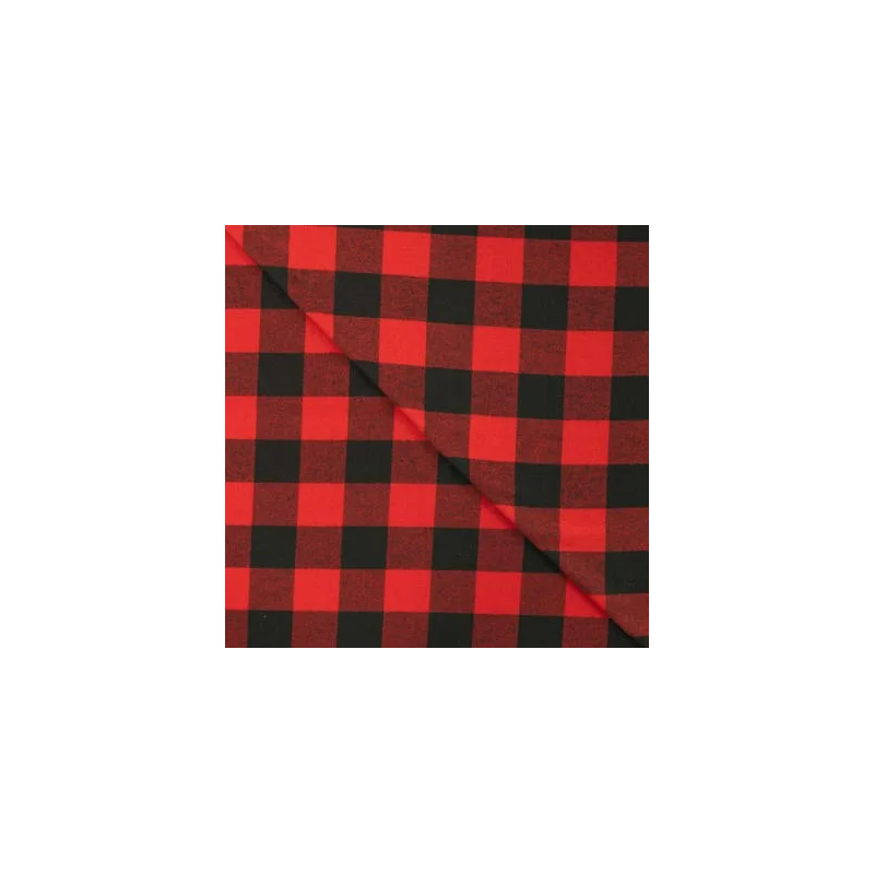 Flanel rot-schwarz grosse Quadrate