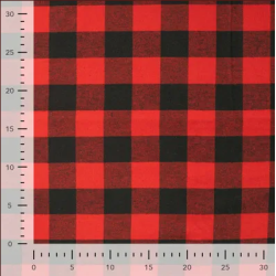 Flanel rot-schwarz grosse Quadrate