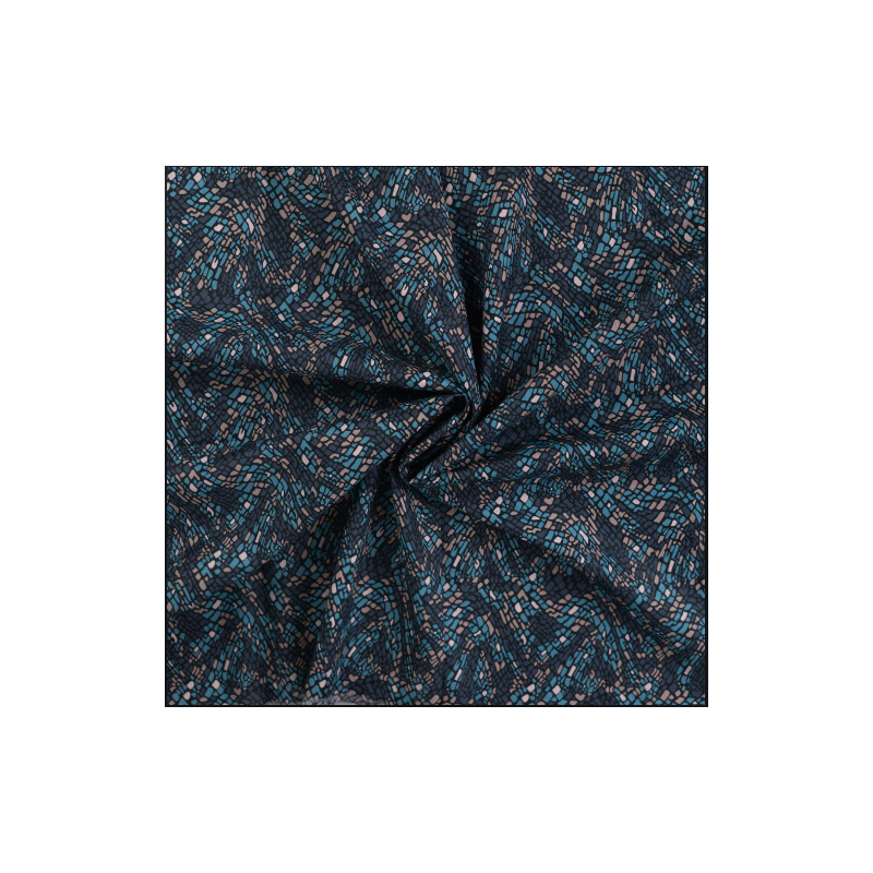 Waves Denim Cotton voile