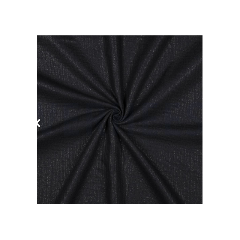 Musselin Glitzer schwarz