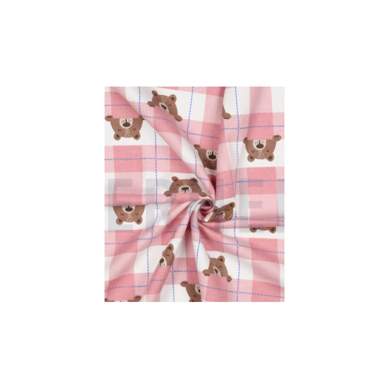 Flanel Bären mauve