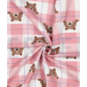 Flanelle ours vieux rose