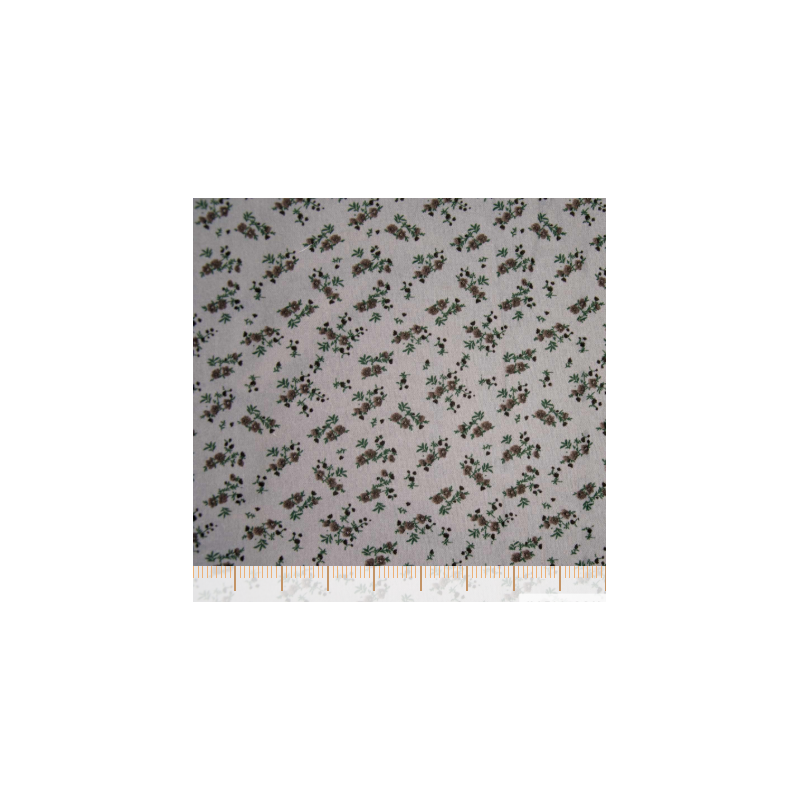 Flanelle petites fleurs sur gris