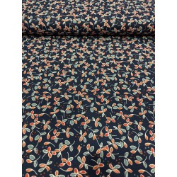 Flanelle petites fleurs sur bleu