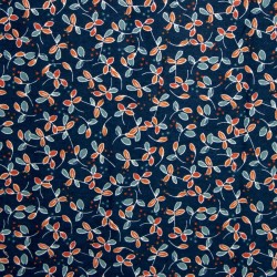 Flanel kleine Blumen auf blau