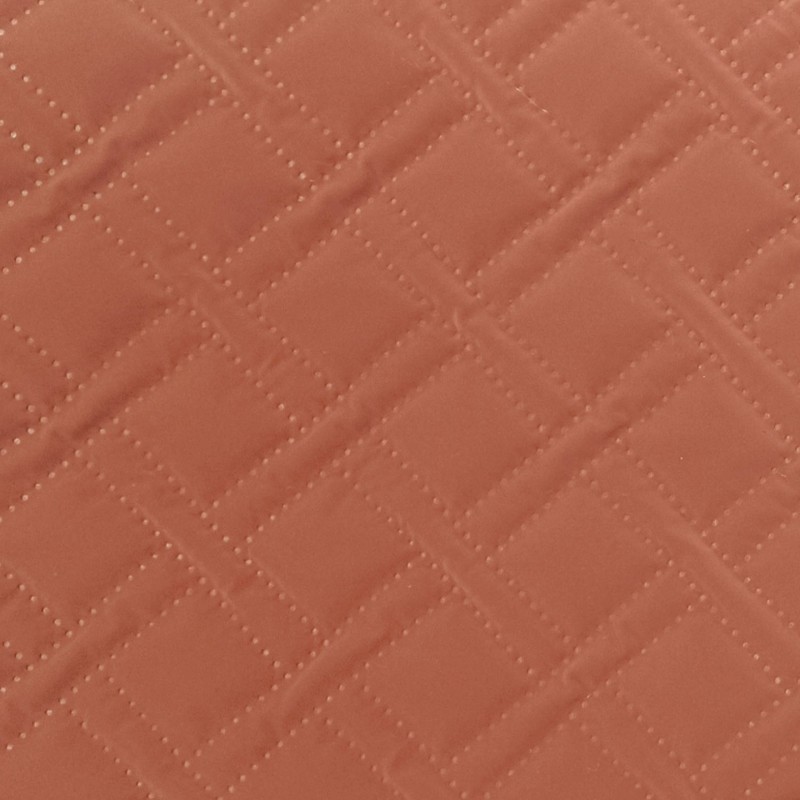 Velvet quilted Techno peachskin fabric terracotta