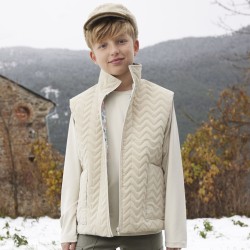Velvet quilted Techno peachskin fabric sand