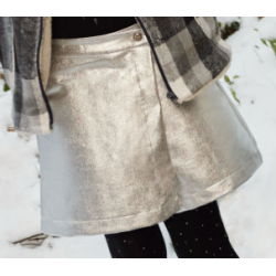 Metallic Stretchstoff silber
