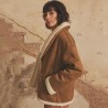 Sherpa bonded Suede cinnamon