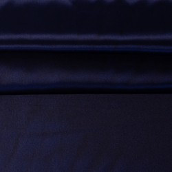 Satin uni bleu marine