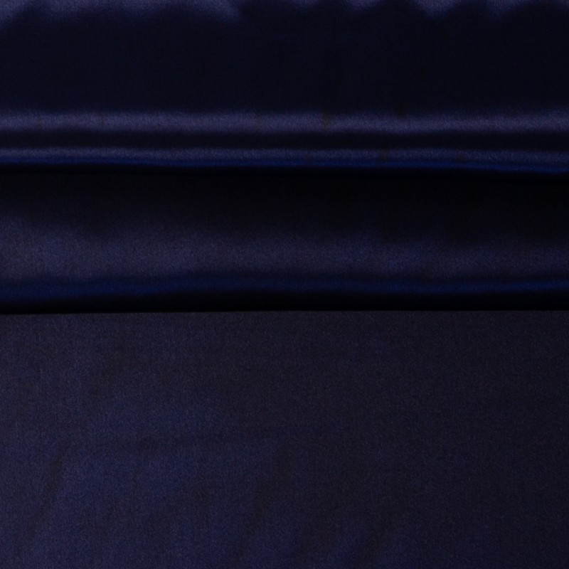 Satin uni bleu marine
