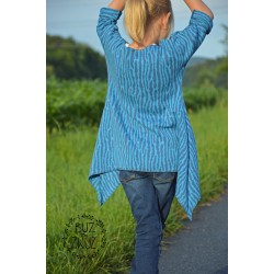 Knitted fabric blue tiger