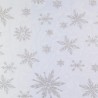 Tulle soft blue-lila with snowflakes