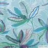 Viscose Chally Feuilles turquoises