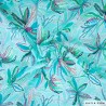 Viscose Chally Feuilles turquoises