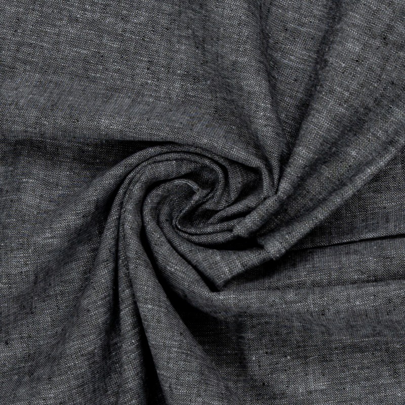 Lin cotton black melange Paul
