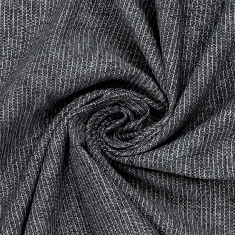 Lin cotton black stripes Paul