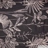 Cotton voile black with nature white embroidery
