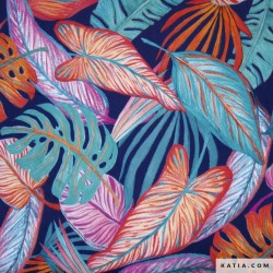 Viscose voile Tortoise leaves