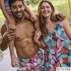 Viscose Voile grandes feuilles multicolore