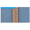 Fermeture au mètre bleu clair métallisé cuivré 6,5mm