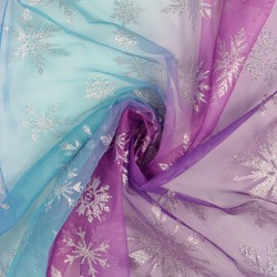 copy of Softtüll blau violett mit Schneeflocken